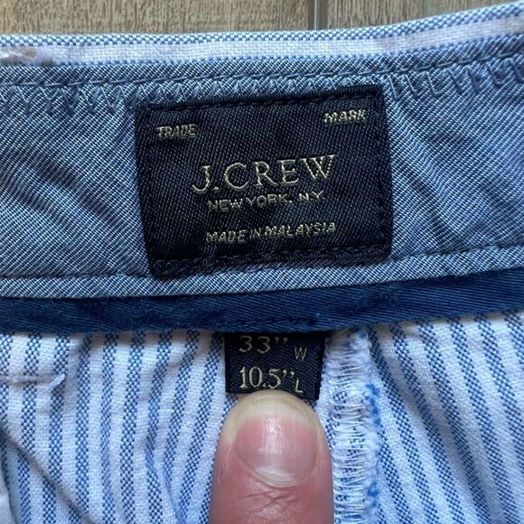 J. Crew shorts | Baby Blue Pinstripes | 33” waist 10.5” inseam - Picture 4 of 6